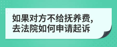 如果对方不给抚养费,去法院如何申请起诉