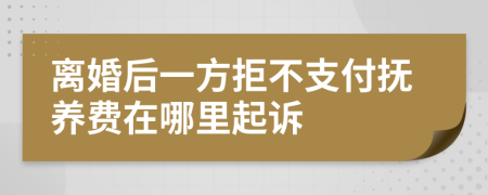 离婚后一方拒不支付抚养费在哪里起诉