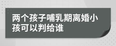 两个孩子哺乳期离婚小孩可以判给谁