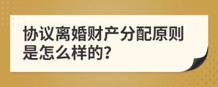 协议离婚财产分配原则是怎么样的？