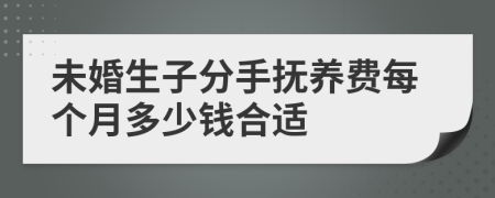 未婚生子分手抚养费每个月多少钱合适