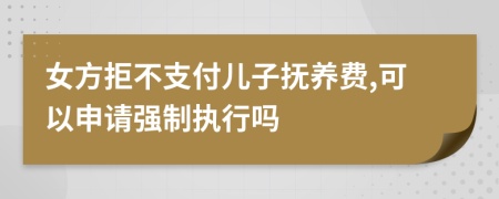 女方拒不支付儿子抚养费,可以申请强制执行吗