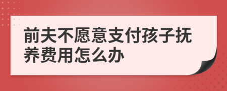 前夫不愿意支付孩子抚养费用怎么办