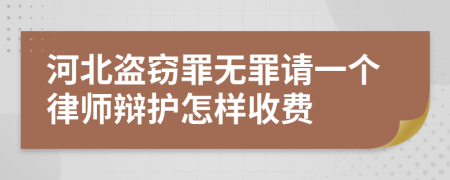 河北盗窃罪无罪请一个律师辩护怎样收费