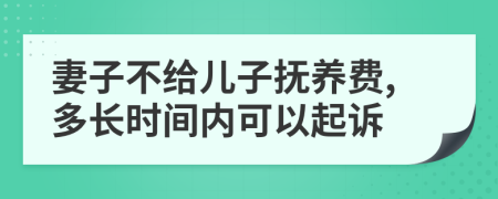 妻子不给儿子抚养费,多长时间内可以起诉