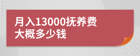 月入13000抚养费大概多少钱