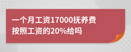 一个月工资17000抚养费按照工资的20%给吗