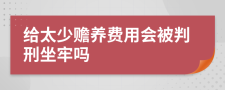 给太少赡养费用会被判刑坐牢吗