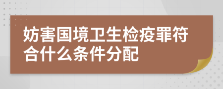 妨害国境卫生检疫罪符合什么条件分配