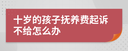 十岁的孩子抚养费起诉不给怎么办