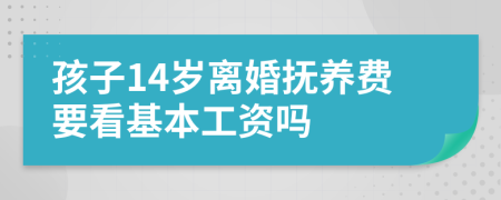 孩子14岁离婚抚养费要看基本工资吗