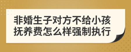 非婚生子对方不给小孩抚养费怎么样强制执行