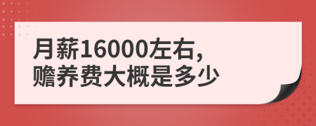 月薪16000左右,赡养费大概是多少