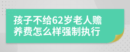 孩子不给62岁老人赡养费怎么样强制执行