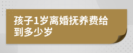 孩子1岁离婚抚养费给到多少岁