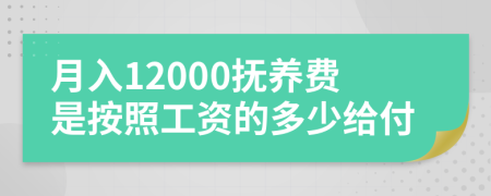 月入12000抚养费是按照工资的多少给付