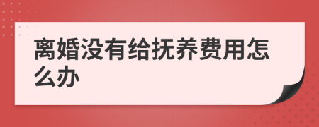 离婚没有给抚养费用怎么办