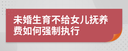 未婚生育不给女儿抚养费如何强制执行