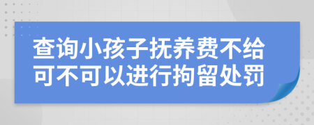 查询小孩子抚养费不给可不可以进行拘留处罚