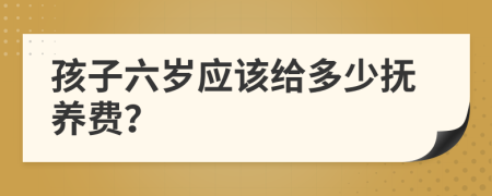 孩子六岁应该给多少抚养费？