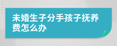 未婚生子分手孩子抚养费怎么办