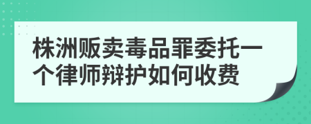 株洲贩卖毒品罪委托一个律师辩护如何收费