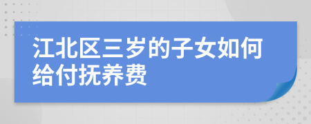 江北区三岁的子女如何给付抚养费