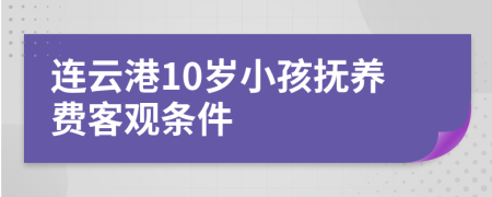连云港10岁小孩抚养费客观条件