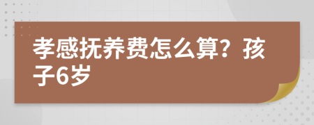 孝感抚养费怎么算？孩子6岁