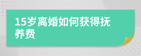 15岁离婚如何获得抚养费