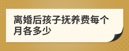 离婚后孩子抚养费每个月各多少