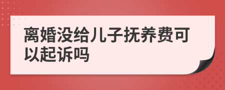 离婚没给儿子抚养费可以起诉吗