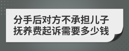 分手后对方不承担儿子抚养费起诉需要多少钱