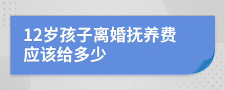 12岁孩子离婚抚养费应该给多少