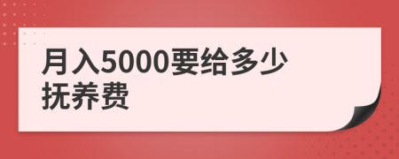 月入5000要给多少抚养费