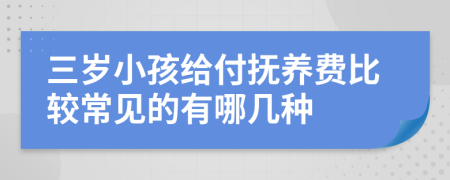 三岁小孩给付抚养费比较常见的有哪几种