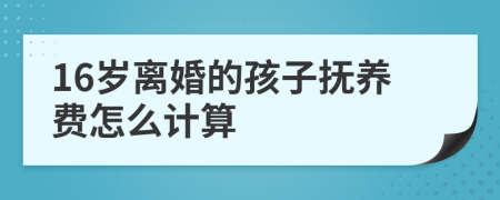 16岁离婚的孩子抚养费怎么计算