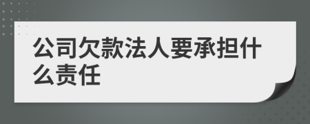 公司欠款法人要承担什么责任