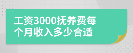 工资3000抚养费每个月收入多少合适