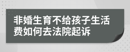 非婚生育不给孩子生活费如何去法院起诉