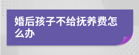 婚后孩子不给抚养费怎么办