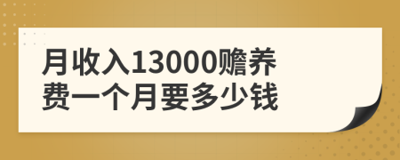 月收入13000赡养费一个月要多少钱