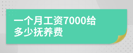 一个月工资7000给多少抚养费