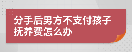 分手后男方不支付孩子抚养费怎么办