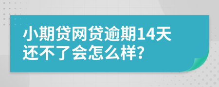 小期贷网贷逾期14天还不了会怎么样？