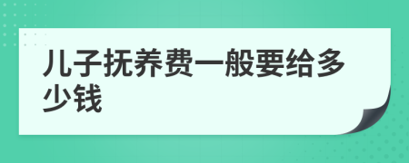 儿子抚养费一般要给多少钱