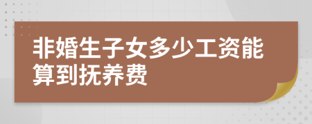 非婚生子女多少工资能算到抚养费
