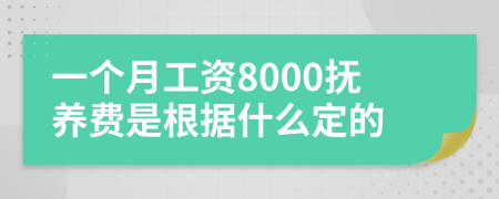 一个月工资8000抚养费是根据什么定的