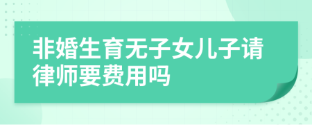 非婚生育无子女儿子请律师要费用吗
