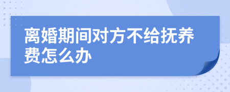 离婚期间对方不给抚养费怎么办